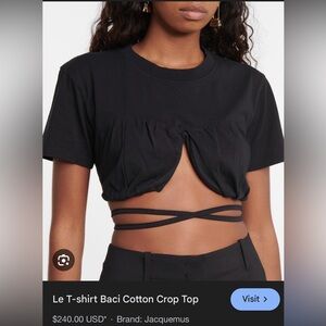JACQUEMUS le tshirt crop tie top